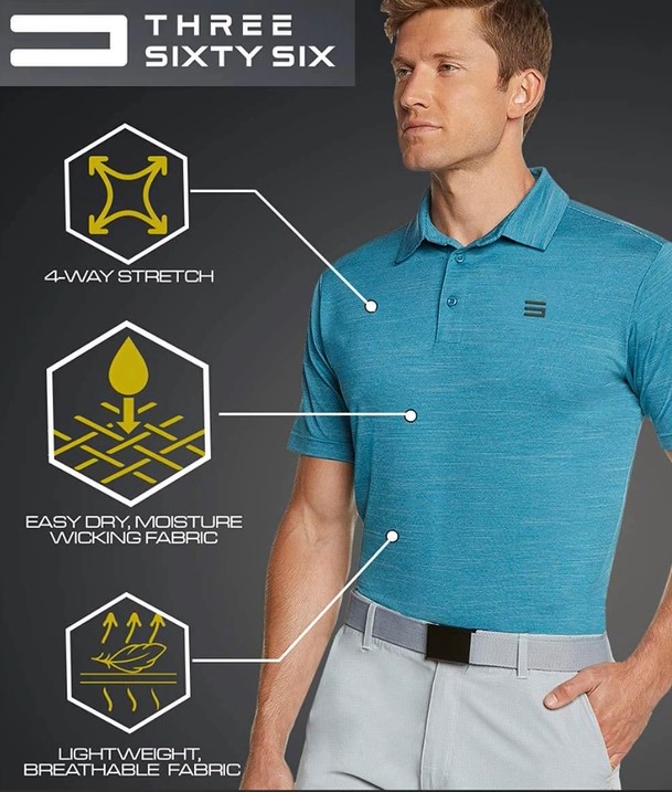 Three Sixty Six Golf Shirts for Men